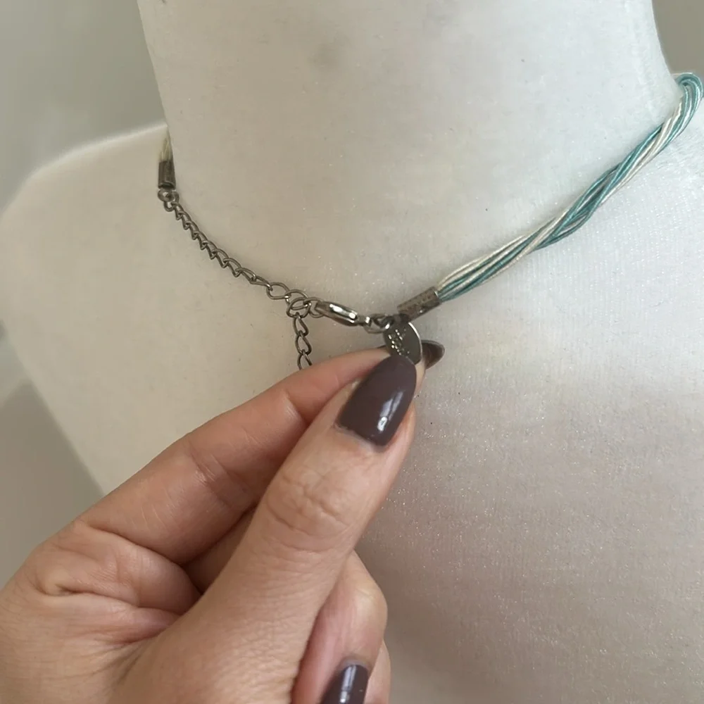 Lia Sophia silver and turquoise necklace